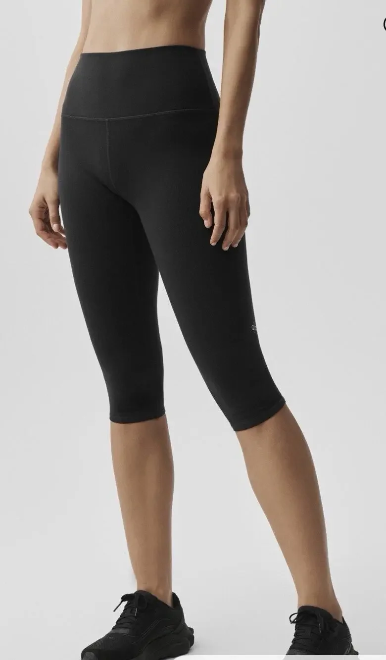 NWT Alo Yoga Airbrush High-Waist Capri Leggings Compression Black XXS 16